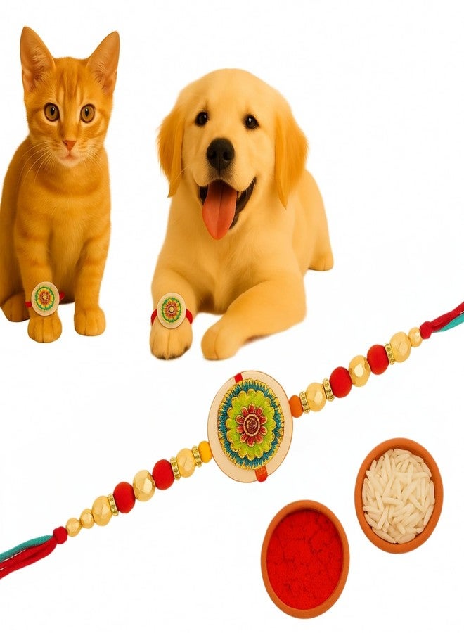 سايج سكوير راخي مربع من الراتنج بتصميم حكيم للكلاب والقطط والحيوانات الأليفة الصغيرة | احتفال راكشا باندهان لمحبي الحيوانات الأليفة | فن راتنجي مصمم يدويًا، خرز ورابطة عاطفية | هدية لمحبي الحيوانات الأليفة ورفاقهم ذوي الفراء (النوع 6) - Image 1